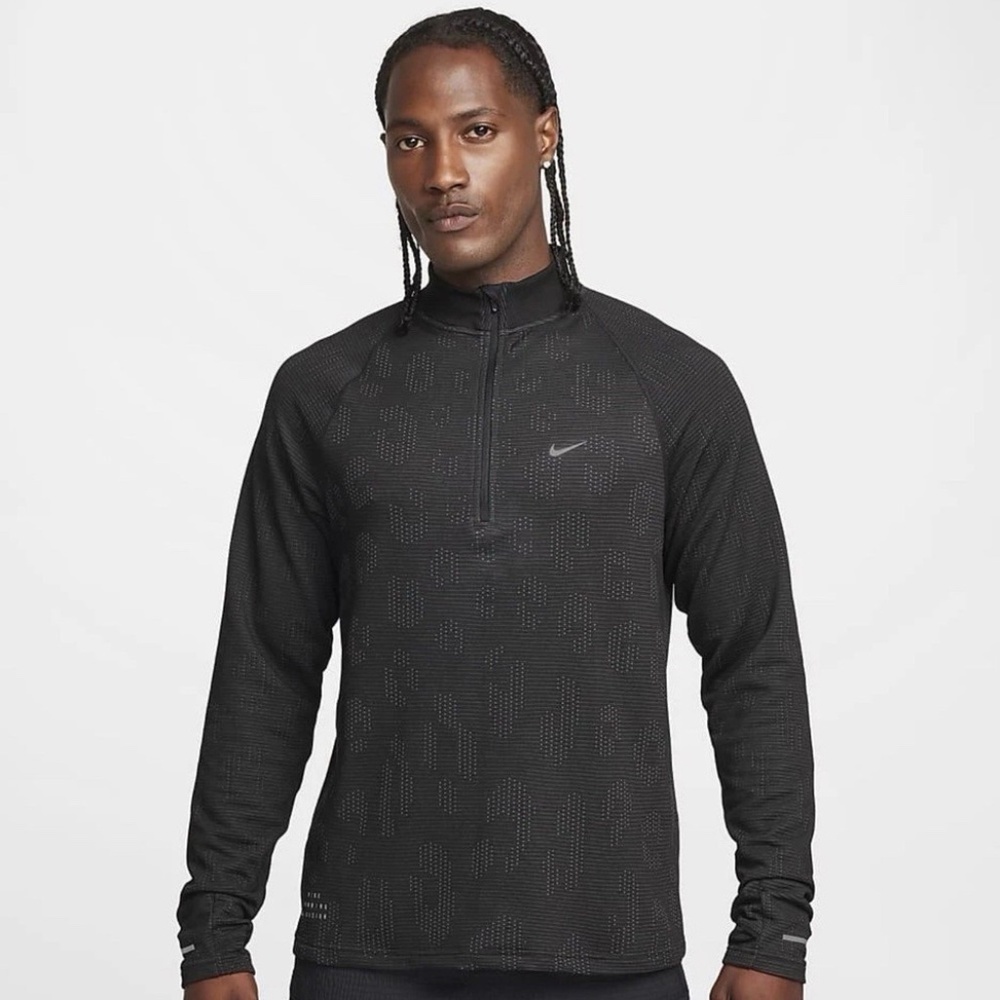 Nike Pinnacle Water Repellent Half-Zip Running Top FZ1121-010 (Black/Iron Grey)